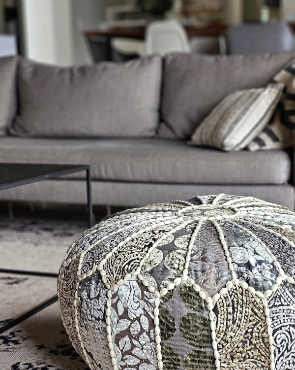Pouff - Kali DN. Burnout Velvet with Mutter Lace | Polyester-Viscose-Cotton Filling - 60 x 20cm - Image 2