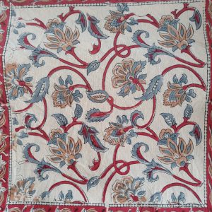 Cushion Cotton Cover Block Print Rapit - Red Busy