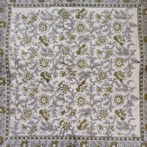 Cushion Cotton Cover Block Print Rapit - Grey Busy