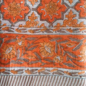 Cotton Scarf Orange Floral