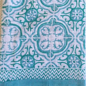 Cotton Scarf Teal Olive