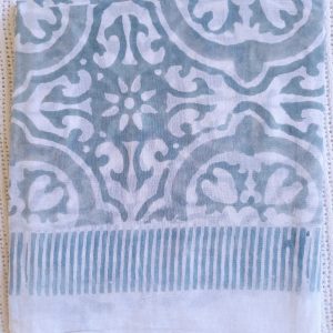 Cotton Scarf Grey Ornate
