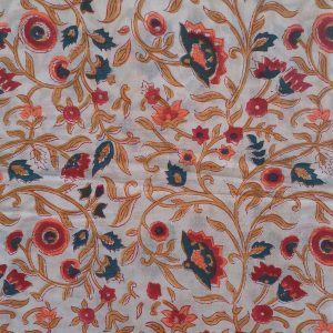 Fabric/Material:Fabric Light cream with green orange flowers