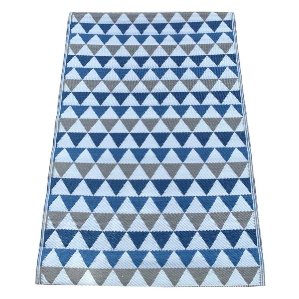 Carpets & Plastic Mats - Small Grey Blue Pyramid Design Plastic Mat - Image 2