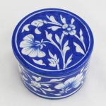 Pottery:Round Box/Blue pot