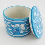 Pottery:Round Box/Turquoise pot